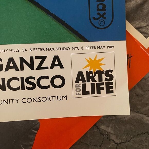 Peter Max Running Man Jumper Man Vintage 1989 Event Poster San Francisco - Picture 3 of 3